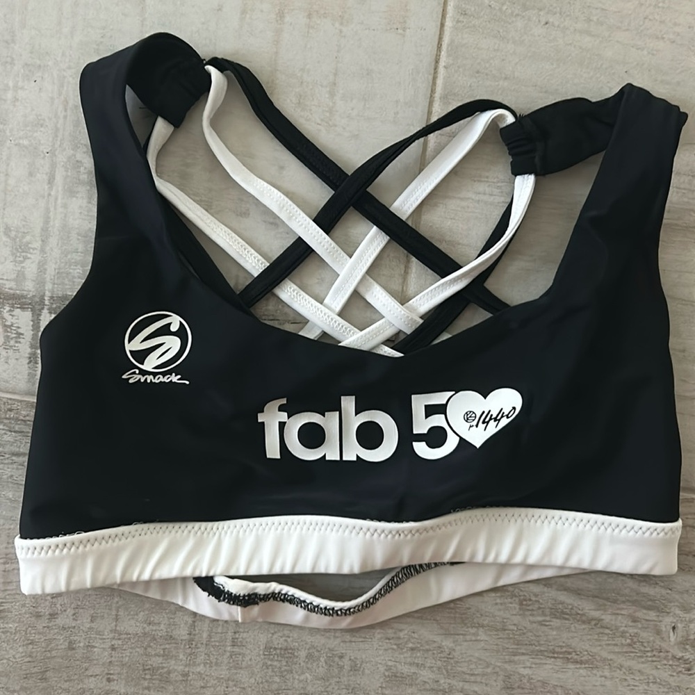 Smack black and white sports bra